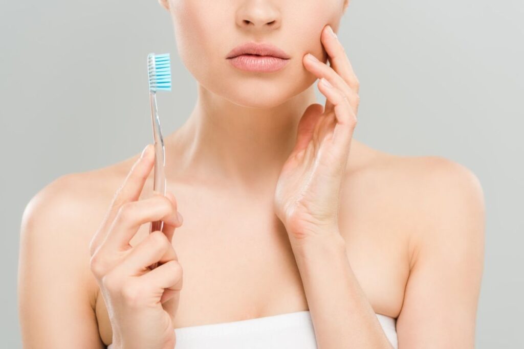 Frayed toothbrush bristles indicate it's time for a replacement.