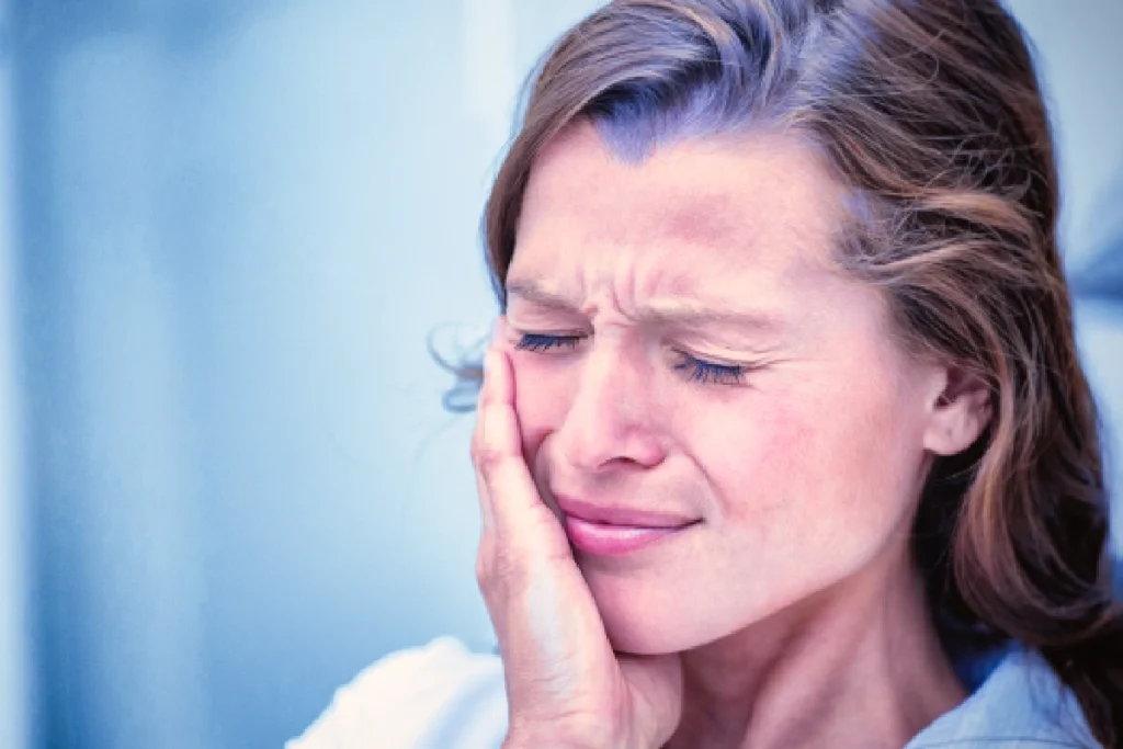 Woman having toothache